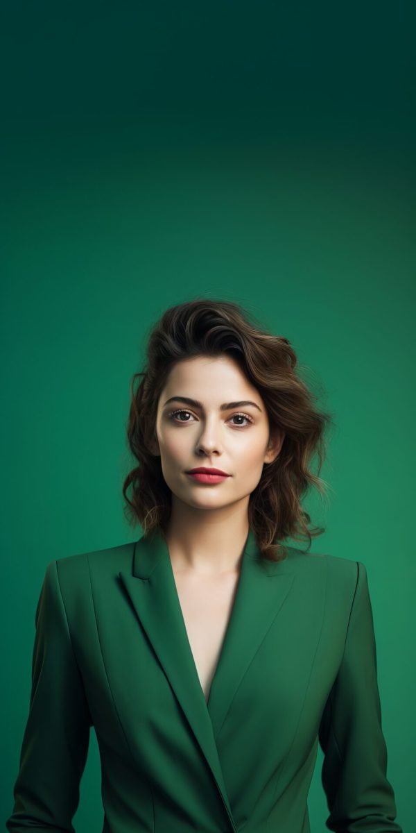 Bright portrait of a business woman. Generative AI